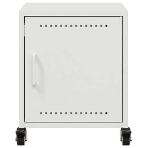 Comodini 2 pz Bianchi 1 anta 36x39x43,5 cm in Acciaio con rotelle
