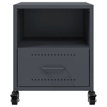 Load image into Gallery viewer, Comodini 2 pz Antracite 1 cassetto 36x39x43,5 cm in Acciaio con rotelle