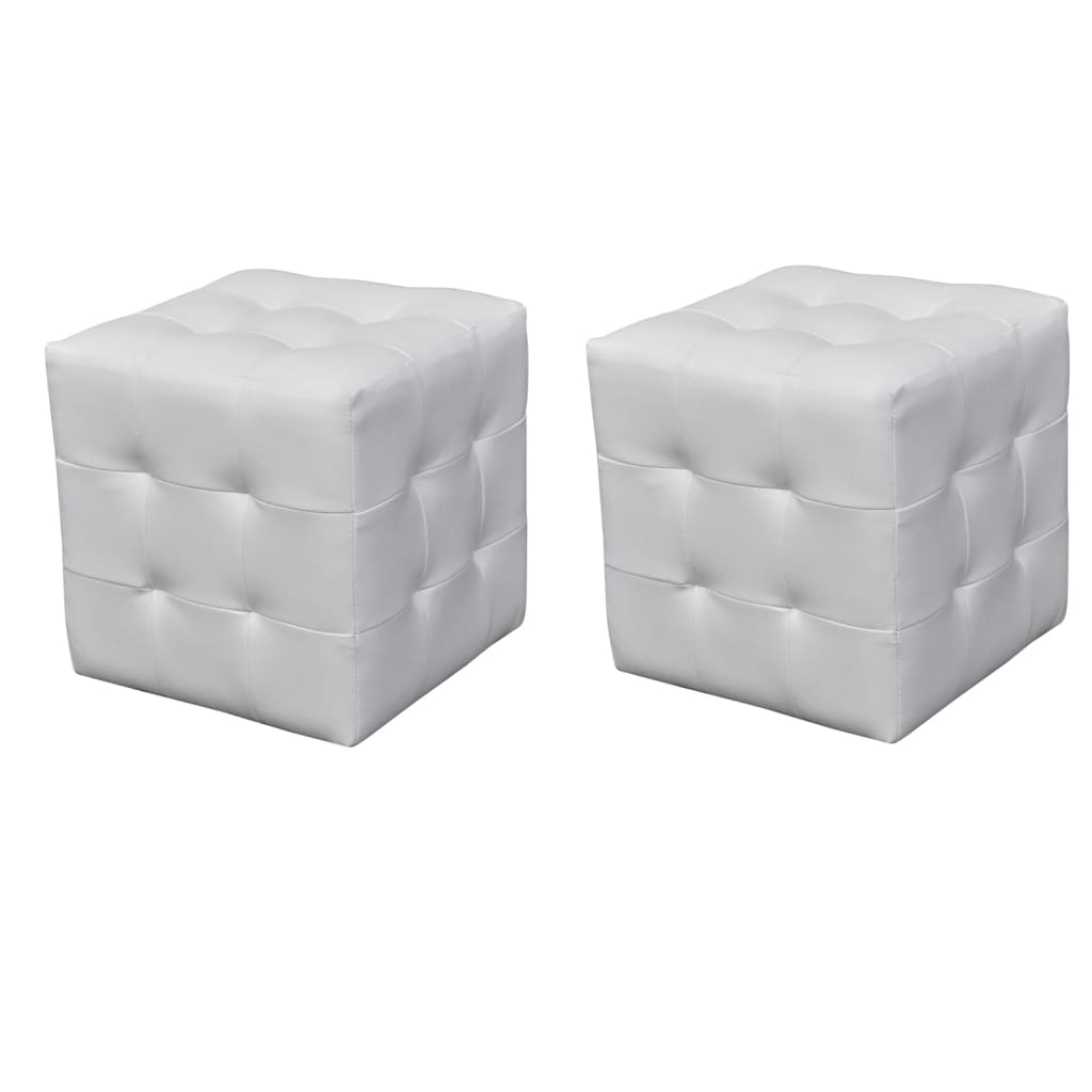 Pouf 2 Pz a Cubo Bianchi
