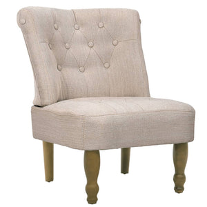 Sedia Francese in Tessuto Crema