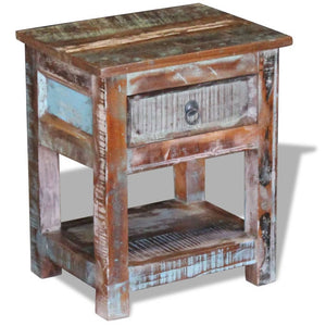 Mobiletto 1 Cassetto in Massello di Recupero 43x33x51 cm