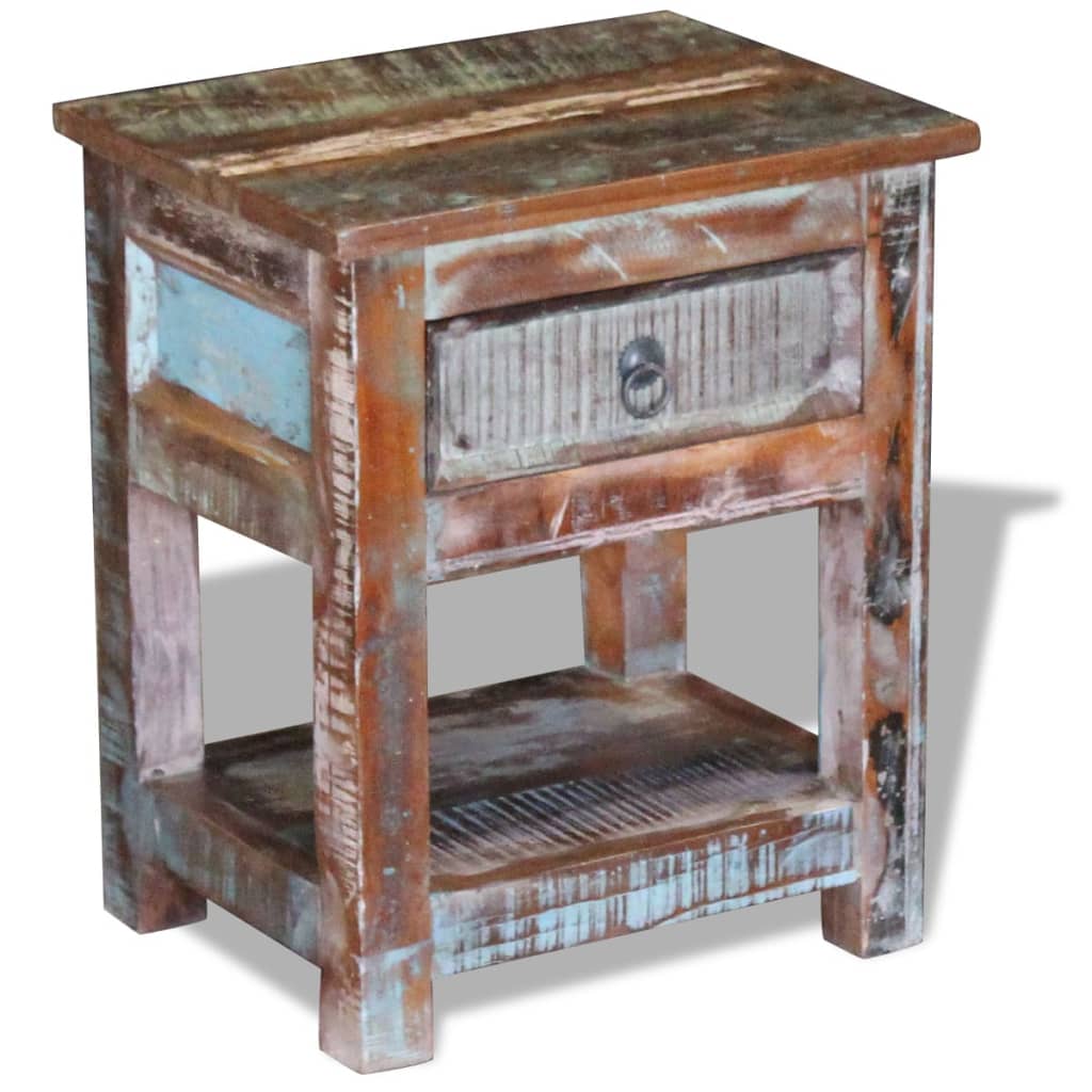 Mobiletto 1 Cassetto in Massello di Recupero 43x33x51 cm