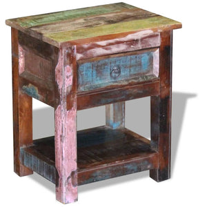 Mobiletto 1 Cassetto in Massello di Recupero 43x33x51 cm