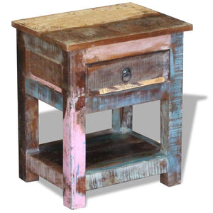 Mobiletto 1 Cassetto in Massello di Recupero 43x33x51 cm