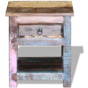 Mobiletto 1 Cassetto in Massello di Recupero 43x33x51 cm
