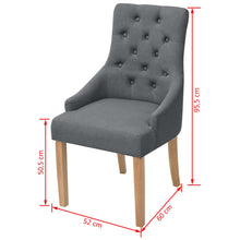 Carica l&#39;immagine nel visualizzatore di Gallery, Sedie da Pranzo 2 pz Grigio Scuro in Tessuto
