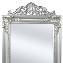 Carica l&#39;immagine nel visualizzatore di Gallery, Specchio Autoportante Stile Barocco 160x40 cm Argento