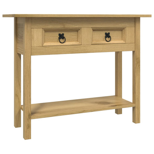 Mobiletto Consolle in Pino Messicano Marrone Naturale 93x34,5x73 cm