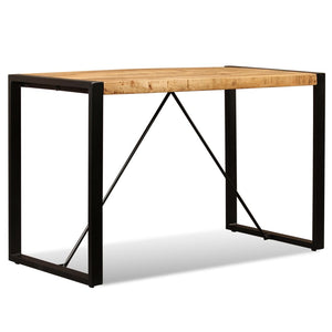 Tavolo da Pranzo in Legno Massello di Mango Grezzo 120 cm