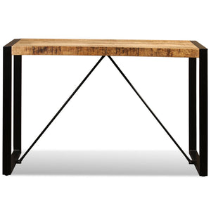Tavolo da Pranzo in Legno Massello di Mango Grezzo 120 cm