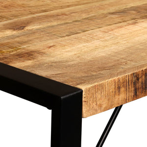 Tavolo da Pranzo in Legno Massello di Mango Grezzo 120 cm