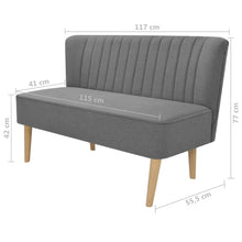 Carica l&#39;immagine nel visualizzatore di Gallery, Divano in Tessuto 117x55,5x77 cm Grigio Chiaro