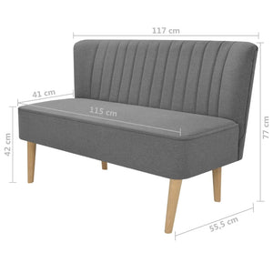 Divano in Tessuto 117x55,5x77 cm Grigio Chiaro