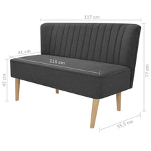 Load image into Gallery viewer, Divano in Tessuto 117x55,5x77 cm Grigio Scuro