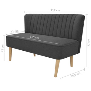 Divano in Tessuto 117x55,5x77 cm Grigio Scuro