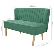 Carica l&#39;immagine nel visualizzatore di Gallery, Divano in Stoffa 117x55,5x77 cm Verde