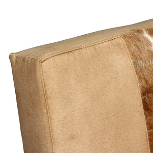 Poltrona Crema in Vera Pelle e Tela