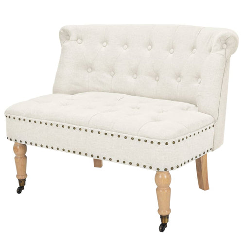 Divanetto in Tessuto 94x67x76 cm Bianco