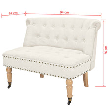 Load image into Gallery viewer, Divanetto in Tessuto 94x67x76 cm Bianco