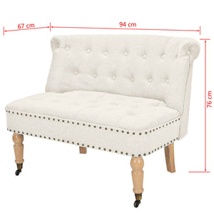 Divanetto in Tessuto 94x67x76 cm Bianco