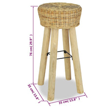 Load image into Gallery viewer, Sgabelli da Bar 2 pz in Rattan Naturale