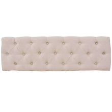 Carica l&#39;immagine nel visualizzatore di Gallery, Panca Ottomana in Legno Massello e Lino 110x38x48 cm Bianco Crema