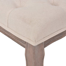 Carica l&#39;immagine nel visualizzatore di Gallery, Panca Ottomana in Legno Massello e Lino 110x38x48 cm Bianco Crema