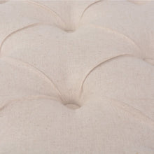 Carica l&#39;immagine nel visualizzatore di Gallery, Panca Ottomana in Legno Massello e Lino 110x38x48 cm Bianco Crema