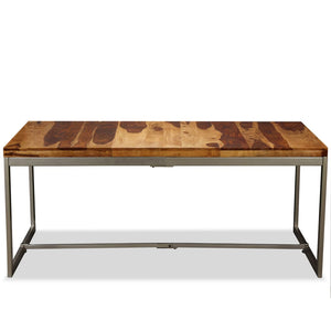 Tavolo da Pranzo in Legno Massello di Sheesham e Acciaio 180 cm