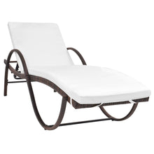 Laden Sie das Bild in den Galerie-Viewer, Set 2 Lettini con Tavolino in Polyrattan Marrone