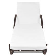 Laden Sie das Bild in den Galerie-Viewer, Set 2 Lettini con Tavolino in Polyrattan Marrone