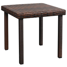 Laden Sie das Bild in den Galerie-Viewer, Set 2 Lettini con Tavolino in Polyrattan Marrone