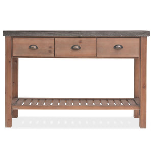 Tavolo Consolle in Legno Massello di Abete 122x35x80 cm
