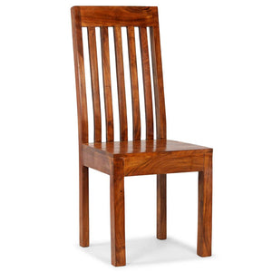 Sedie da Pranzo 2 pz in Legno Massello con Finitura Ambra