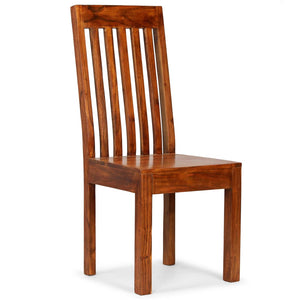 Sedie da Pranzo 2 pz in Legno Massello con Finitura Ambra