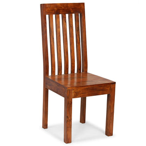 Sedie da Pranzo 2 pz in Legno Massello con Finitura Ambra