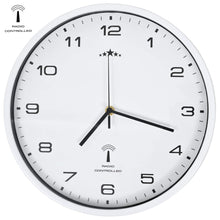 Laden Sie das Bild in den Galerie-Viewer, Orologio a Parete Radiocontrollato Movimento Quarzo 31cm Bianco