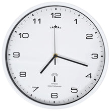 Laden Sie das Bild in den Galerie-Viewer, Orologio a Parete Radiocontrollato Movimento Quarzo 31cm Bianco