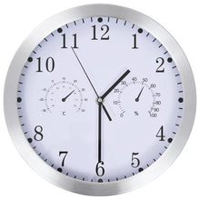 Carica l&#39;immagine nel visualizzatore di Gallery, Orologio da Parete al Quarzo Igrometro Termometro 30 cm Bianco