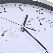 Carica l&#39;immagine nel visualizzatore di Gallery, Orologio da Parete al Quarzo Igrometro Termometro 30 cm Bianco