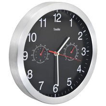 Load image into Gallery viewer, Orologio da Parete al Quarzo Igrometro Termometro 30 cm Nero