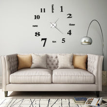 Carica l&#39;immagine nel visualizzatore di Gallery, Orologio da Parete 3D in Stile Moderno 100cm XXL Nero