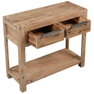 Mobiletto Consolle 82x33x73 cm in Legno Massello di Acacia