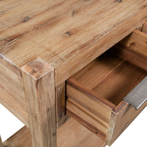 Mobiletto Consolle 82x33x73 cm in Legno Massello di Acacia