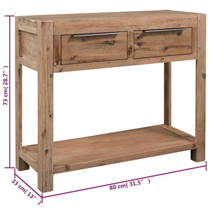 Mobiletto Consolle 82x33x73 cm in Legno Massello di Acacia