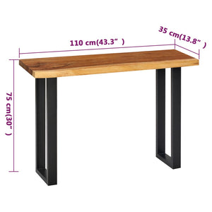 Tavolo Consolle in Legno Massello di Suar 110x35x75 cm