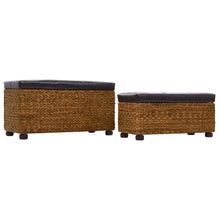 Load image into Gallery viewer, Set 2 Cassapanche Pouf in Giunco Marrone