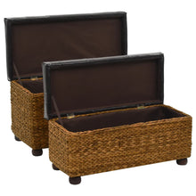 Load image into Gallery viewer, Set 2 Cassapanche Pouf in Giunco Marrone