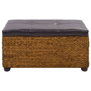 Set 2 Cassapanche Pouf in Giunco Marrone