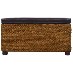 Set 2 Cassapanche Pouf in Giunco Marrone